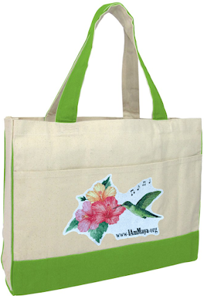 CANVAS TOTE BAG, NATURAL/LIME